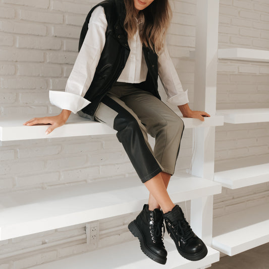 Black Arizona Combat Ankle Boot