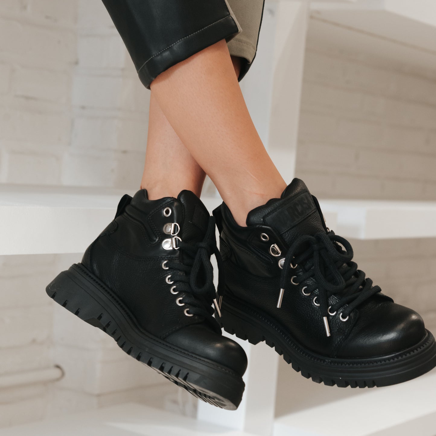 Black Arizona Combat Ankle Boot